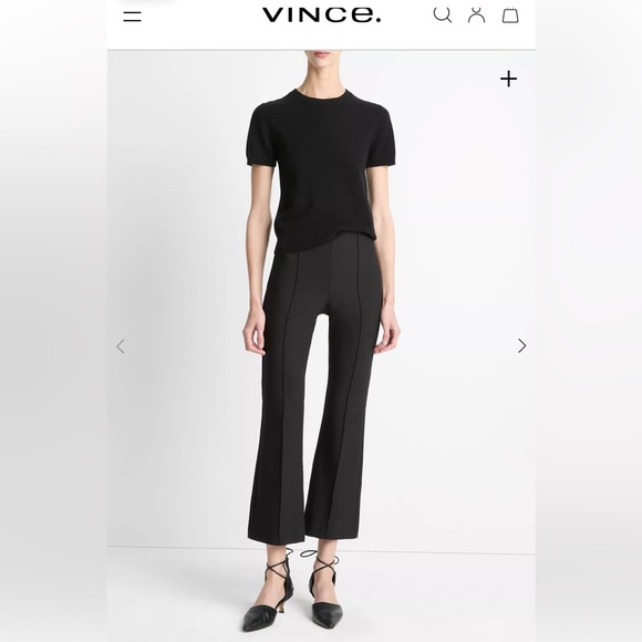 Vince Pants - Vince Niki Mid-Rise Pintuck Crop Flare Pant Size XS